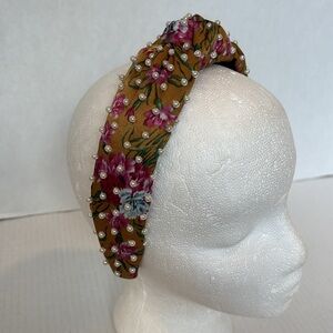 Lele Sadoughi for Love Shack Fancy Floral Headband with Pearls Like New